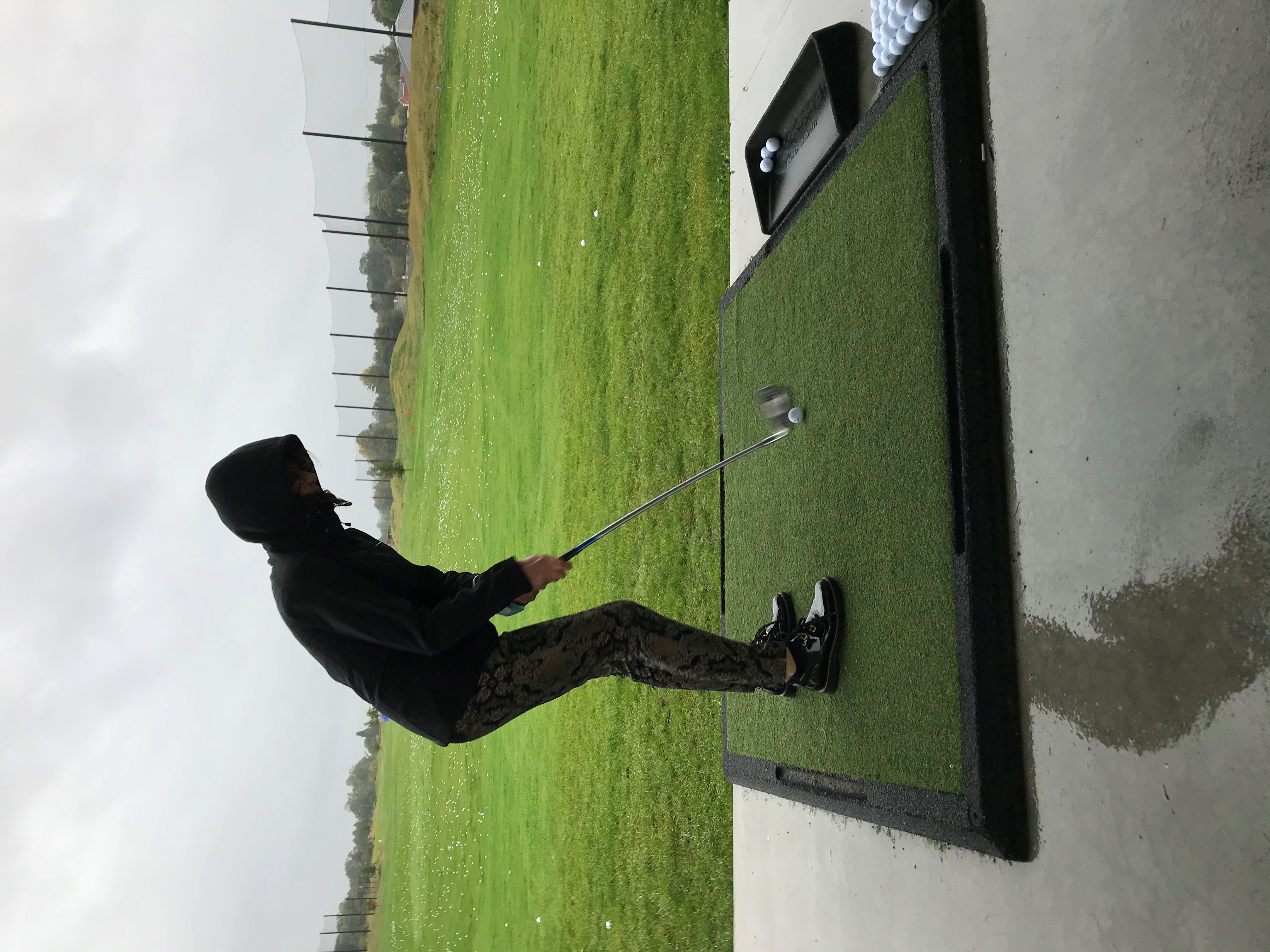 Practicing Golf at The National